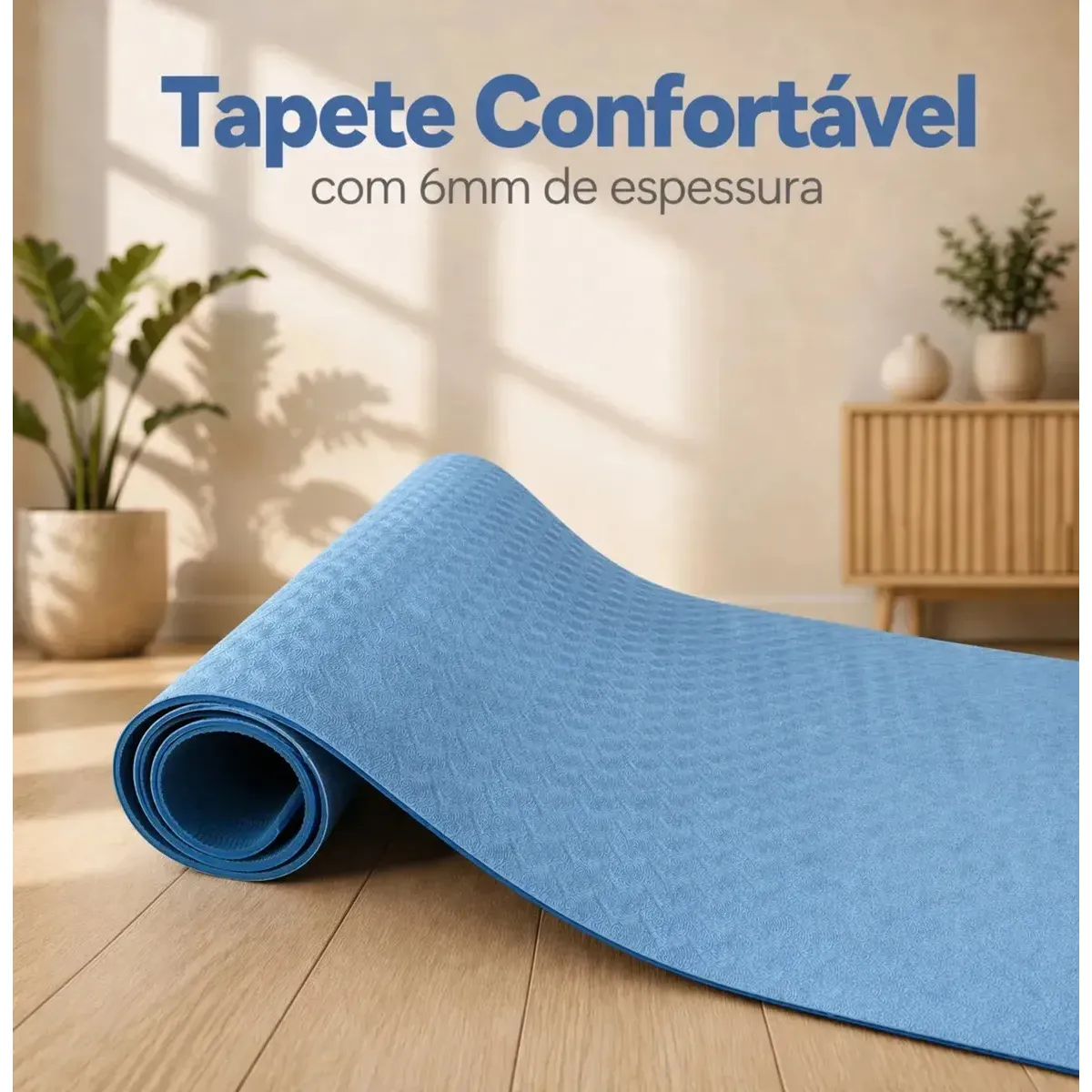 Tapete Yoga Ginastica Esporte Pilates Azul - Imagem 8