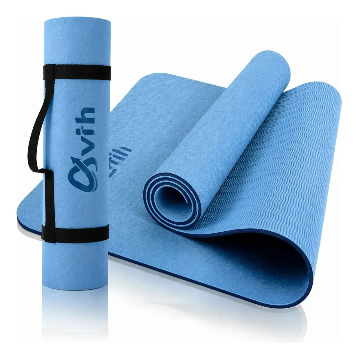 Tapete Yoga Ginastica Esporte Pilates Azul - Imagem 5
