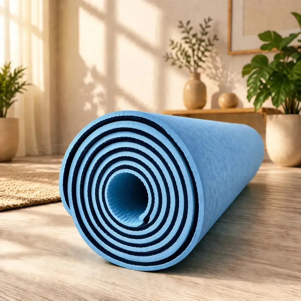 Tapete Yoga Ginastica Esporte Pilates Azul - Imagem 4