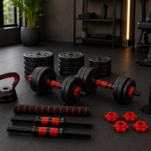 Kit Halteres, barra e kettlebell - Sua academia em casa