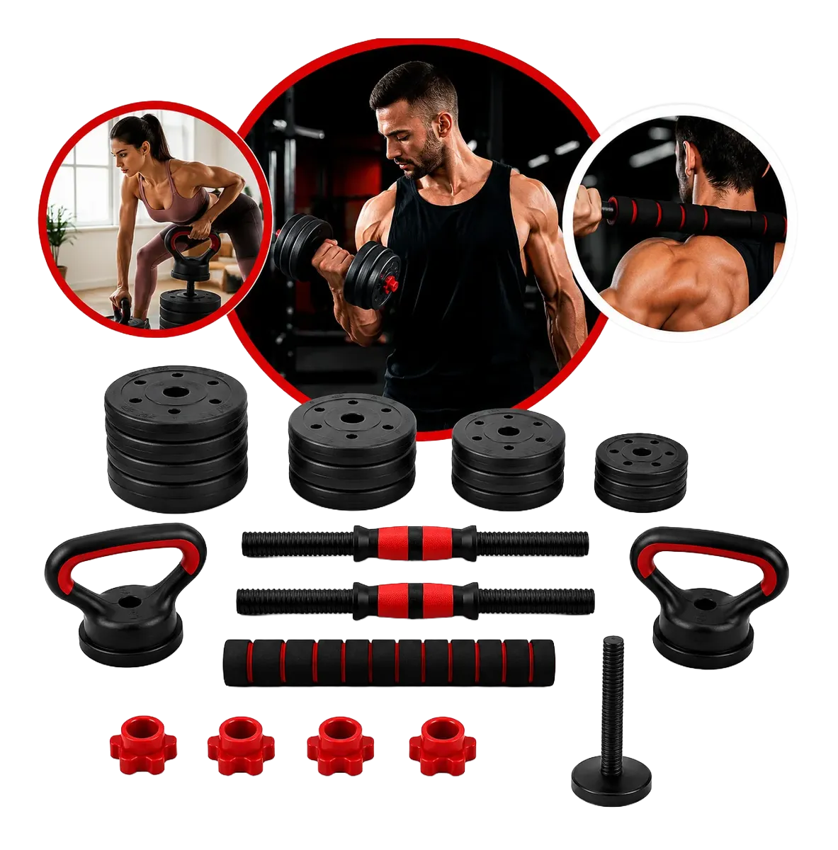 Kit Halteres, barra e kettlebell - Sua academia em casa - Imagem 2